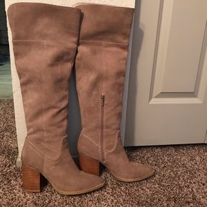 Brown Suede Over the Knee Boots
